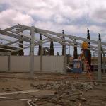 Erecting a Lunch Shelter, LAUSD, 1 of 6.