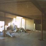 Steel beams and columns inside CMU building, Pasadena.