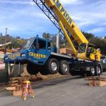 SETTING UP FOR A LIFT ON A STEEP STREET, RESIDENTIAL STRUCTURAL STEEL